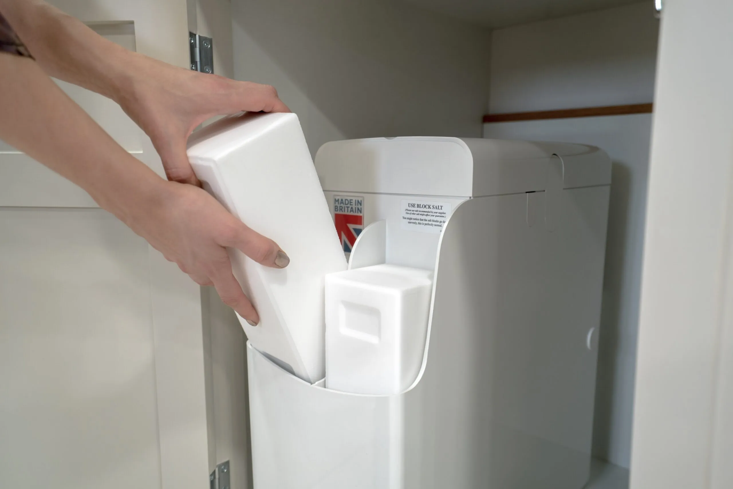 Water softener block salt