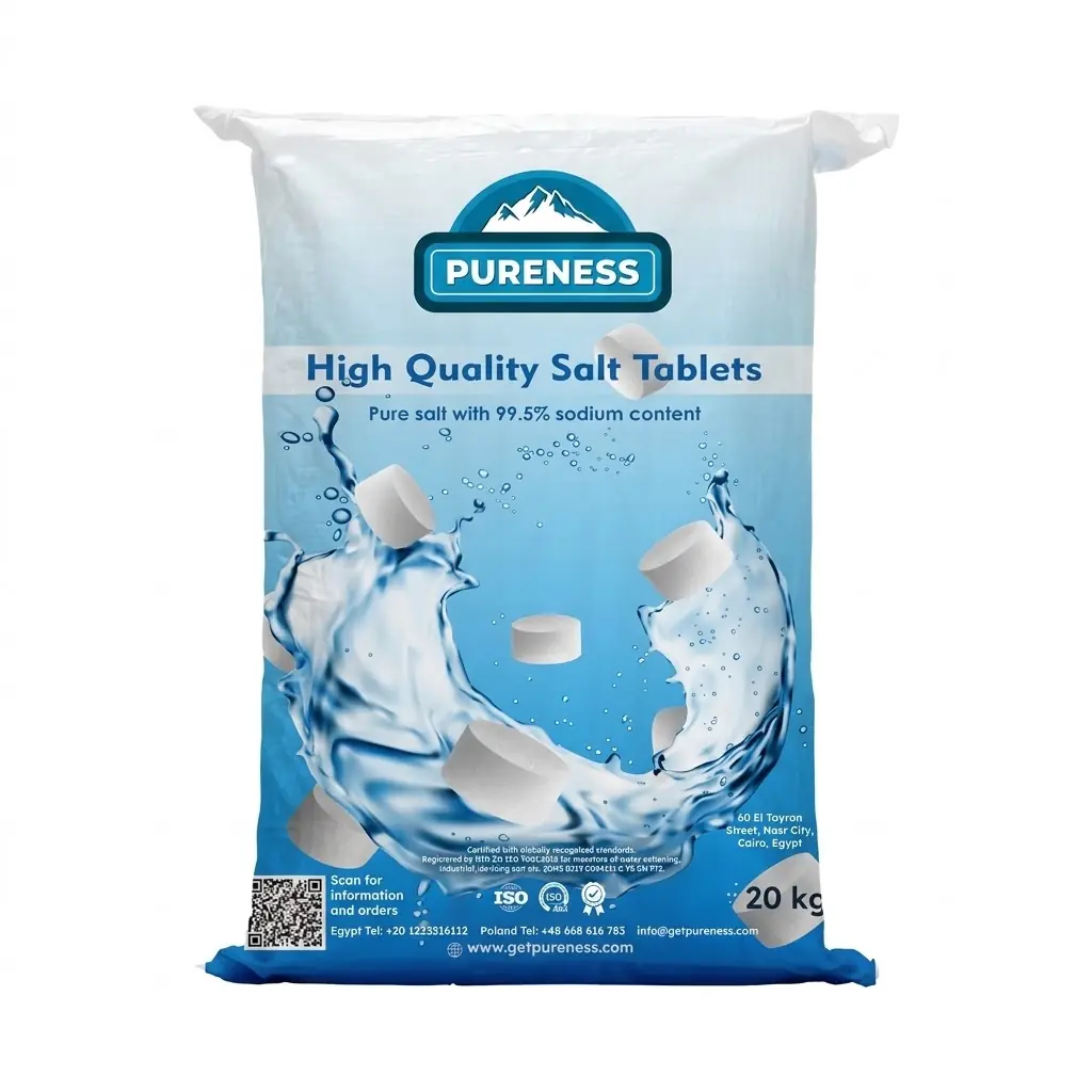 Refined water softener salt tablets